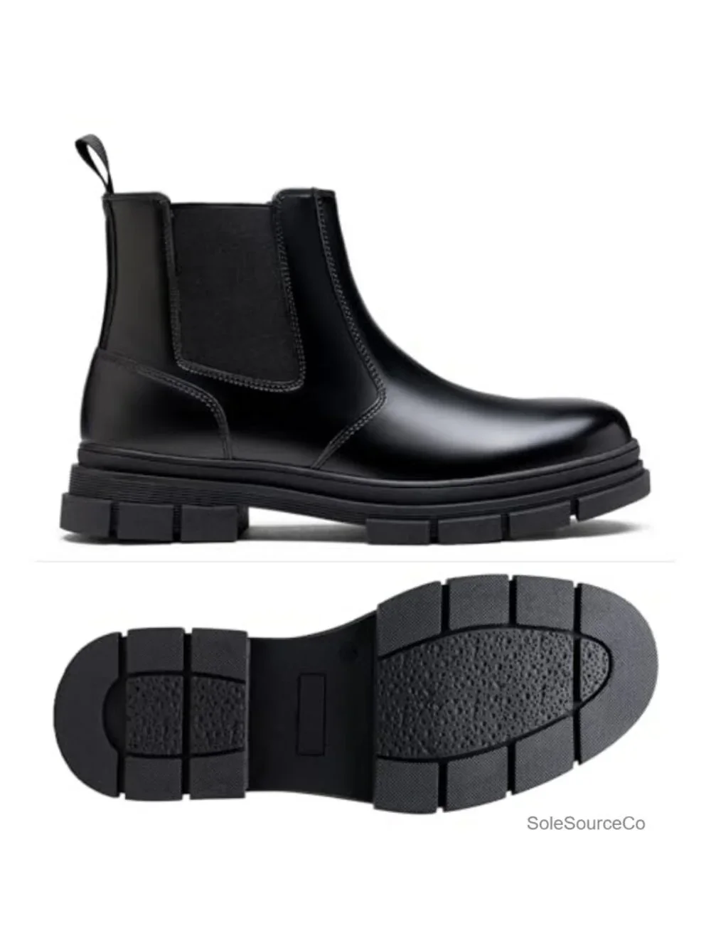 Mens Chelsea Boots Synthetic Leather Slip-On Ankle Dress Boots